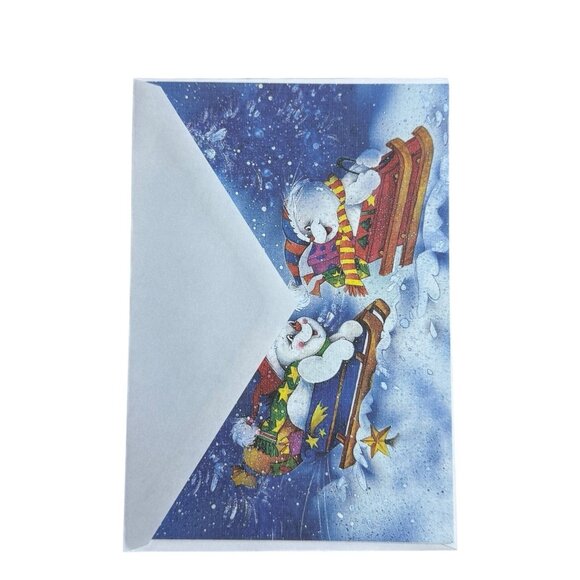 AHAF Exclusive Collection Greeting Christmas Card Snowmen Holiday USA Envelope - Picture 3 of 10